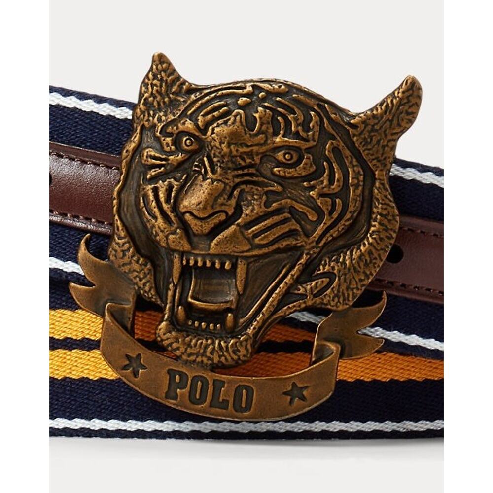 Polo Ralph Lauren Men’s Size 36 Striped Tiger-Buckle Belt